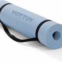 YOTTOY Yoga MatExtra Thick Yoga Mat (1/2inch),Professional TPE Exercise Mat,Non-Slip Workout Mat for Yoga, Pilates, Fitness, Barefoot Workouts, Home Gym Studio with Strap (Blue)
