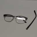 Reading Glasses Clear Real Glass Lenses, Club Style Frame, Magnification +2.00
