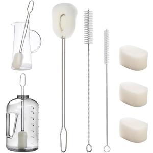 ALINK 14.5" Extra Long Sponge Bottle Brush Cleaner Set, 6-Pack Cleaning Brush for 1/ Half Gallon Water Bottle, 128 oz 64oz 30oz Tumbler, Thermos, Jug, Teapot, Glass Pitcher