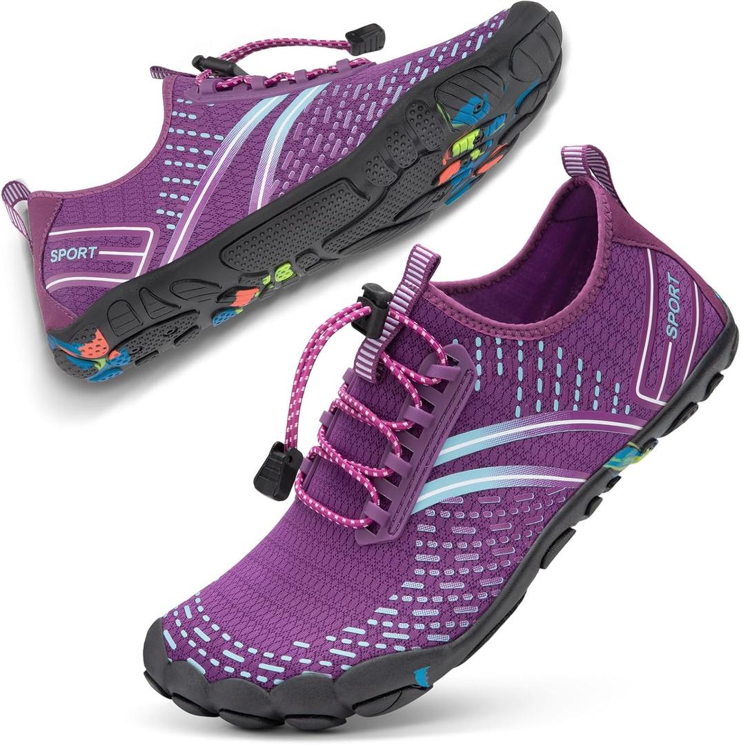 ATHMILE Hiking Barefoot Water Shoes for Women Men Beach Swim Aqua Pool River Quick Dry Athletic Wide Toe Outdoor Sport Kayaking Boating Rock Climbing Yoga Lake (10 Women/8.5 Men)