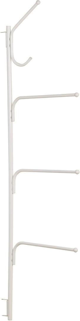 Household Essentials Hinge-It Clutterbuster Valet Family Towel Bar, White