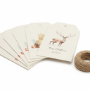 Christmas Gift Tags Set With Jute Twine Rustic Holiday Design Premium Paper Approx 80-100 Tags
