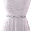 HONGMEI Wedding Belt for Bride, Thin Crystal Rhinestone Bridal Belt, Adjustable Waist Cincher for Women Dress (25-40 Inch)