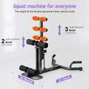 Deep Squat Machine, Adjustable Glutes Trainer Machine, Core & Abs for Low Impact Lower Body Workouts, Home Gym Push-Up Exercises, Easy to Assemble, 350Lbs Weight Capacity