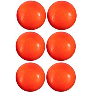 Mylec Street & Roller Hockey Balls - No-Bounce, Durable Construction for Outdoor Play (6 Pack, Orange)