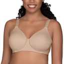 Vanity Fair Women's Full Figure Beauty Back Smoothing Bra, 4 Way Stretch Fabric, Lightly Lined Cups up to H (Black, M)