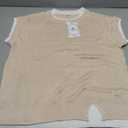 Disamer Womens Summer Cropped Sweater Vest Trendy Cap Sleeve Crop Tops Crew Neck Loose Knit Tank Top Apricot S