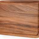 Acacia Wood Cutting Board for Kitchen - Caperci Organic Wooden Chopping Serving Board with Deep Juice Groove for Meat (Butcher Block) Veggies, Fruit and Cheese, 17 x 12"