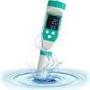 Chlorine Meter, Pool Salt Tester, 7 in 1 FAC Digital Salinity Tester for Saltwater Aquarium Sodium Chloride Swimming Pools Hot Tubs Spas