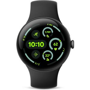 Google Pixel Watch 3 (45mm) 2024 Model - Android Smartwatch, Heart Rate Tracking, Fitbit Advanced Running, Fitness Insights, 24-Hour Battery - Matte Black Aluminum Case - Obsidian Band - Wi-Fi