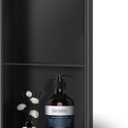 Shower Niche 9" X 25" Black, Shower Caddies, Wall Niche Double Shelves, Shower Niche Insert Tile Ready, No Tile Needed Over Mount Installation