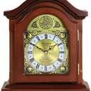 Bedford Clock Collection Redwood Mantel Clock with Chimes