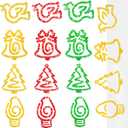 12 Pcs Christmas Jumbo Acrylic Paper Clips Christmas Tree Bell Bulb Bird Paperclip Design Bookmark Gift Set for Book Lovers Teacher Appreciation Supplies Xmas Office School Gift Ideas