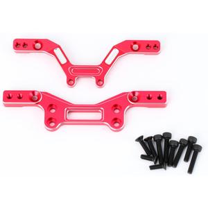 Aluminum Alloy Front&Rear Damper Plate Upgrade, Extended Design for ARRMA 1/14 Typhon Grom, Improves Suspension & Camber Angle (Red)