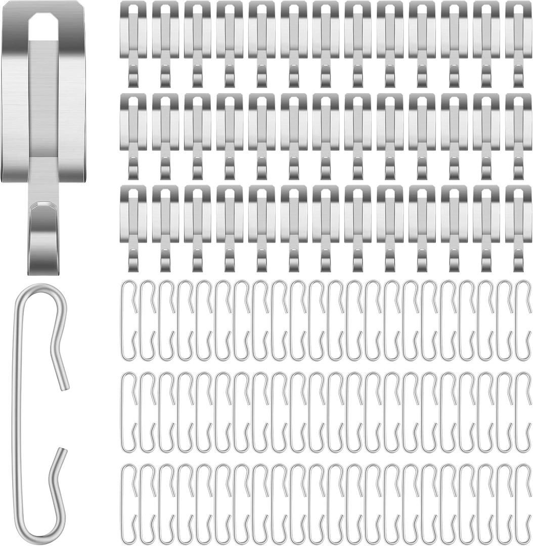 Moxweyeni 96 Pieces Heat Cable Roof Gutter Clips Christmas Light Clips 1.8" De Icing Cable Xmas Light Hooks and Spacers Set Outdoor Decor