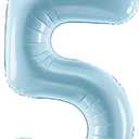 Number 5 Balloon with Crown, Large number balloons 40 inch, 5th Birthday Party Decorations Supplies 5 Year Old Birthday Sign Decor, Blue