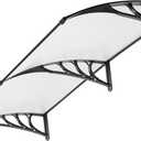 VIVOHOME Polycarbonate Window Door Awning Canopy Transparent with Black Bracket 40 Inch x 80 Inch