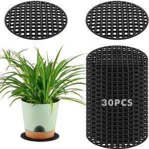 30 Packs 8 inches Large Plant Pot Saucers Heavy-duty Outdoor Plant Risers for Patio Deck Plant Risers for Planters Indoor Outdoor Plant Pot Feet Holder, Black