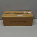 EFISPSS Flower Planter 5 inch Ceramic Plant Pots with Drainage Holes and Ceramic Tray - Gardening Home Desktop Office Windowsill Decoration Gift Set of 4 - Plants NOT Included (White)