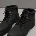 ANJOUFEMME Womens Comfy Outdoor Hiking Boots-Low heels Combat Ankle Boots for Women Non Slip Lace up Winter Shoes for Backpacking Trekking Walking (6.5, Black)