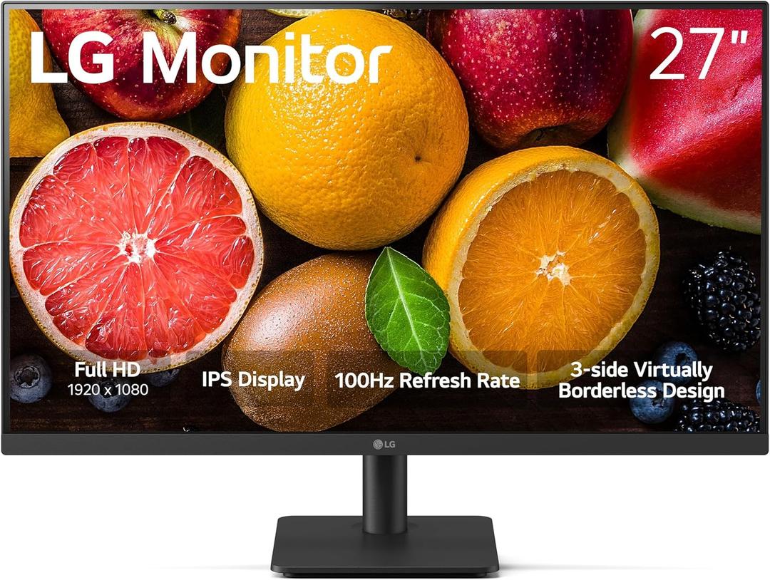LG 27MS500-B 27 inch IPS Computer Monitor FHD (1920x1080) 100Hz 5ms Reader Mode Borderless Design OnScreen Control Black Stabilizer DAS Crosshair HDMI Black