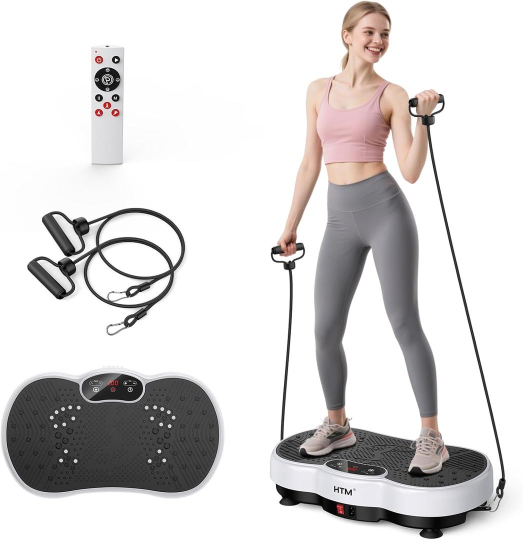 Vibration Plate Exercise Machine - 300 lbs Weight Capacity, 120 Speed Levels, 9 Workout Modes for Home Fitness, Muscle Toning & Weight Loss (White) Vibration Plate Exercise Machine - 300 lbs Weight Capacity, 120 Speed Levels, 9 Workout Modes for Home Fitness, Muscle Toning & Weight Loss (White)