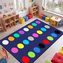 Drydiet Classroom Rug Elementary Educational Daycare Rug 11.98 x 6.56 ft Large Preschool Carpet for Classroom Color Playmat for Kids Toddler Nursery School Early Learning