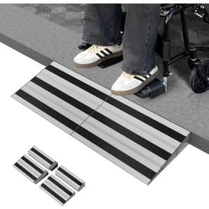 3" Rise Modular Threshold Ramp for Doorways, Stable Wheelchair Ramp for Home Steps, Aluminum Door Ramp and Curb Ramp for Scooters, Power Chairs, Cars, 1100LBS Load Capacity