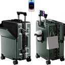 Zipperless Luggage, Polycarbonate Aluminum Hard Shell, Expandable Carry-On Suitcase with Spinner Wheels, Hard Shell Suitcase, 20 Inch Cabin