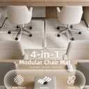 PET 4-Piece Interlocking Chair Mat for Low Pile Carpet, Clear Protector Set | Grip Spikes And Beveled Edges Help Keep The Mat Stable, Reduce Chair Wheel Wear And Support Smooth Rolling For Work Or Gaming, 36.0 Inches X 48.0 Inches