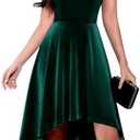 Dressystar 2025 Womens Velvet Cocktail Party Dresses Halter High Low Formal Wedding Guest Holiday Prom Dress for Women, Size S, Dark Green