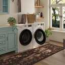 Rugcomf Runner Rug for Kitchen Rug Non Slip 2'6''x8' Washable Rugs with Rubber Backing Soft Floral Butterfly Carpet for Kitchen Laundry Bedroom Bathroom, Umbra Grey