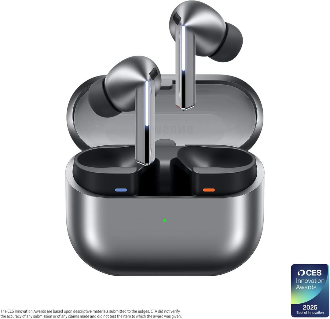 Samsung Galaxy Buds 3 Pro AI True Wireless Bluetooth Earbuds, Noise Cancelling, Sound Optimization, Redesigned Comfort Fit, Silver  