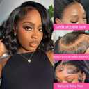 Body Wave Bob Wigs Human Hair 13x6 Lace Front Short Wigs 200 Density Pre Plucked with Baby Hair Hd Transparent 12 inch Body Wave Bob Frontal Wig Glueless for Women Natural Black