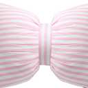 Pink Bow Pillow, 18" x 14" Decorative Throw Cushion Stripes Shaped Coquette Cotton Handmade Striped Case Washable for Big Sofa Office Car Neck Lumbar Aesthetic Themed Room Home Decor