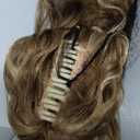 REECHO Ponytail Extension 30" Long Claw Clip Ponytail Extension Curly Wavy Pony Tails Hair Extensions Clip in Synthetic Hairpiece for Women, Medium Blonde with Blonde Highlights