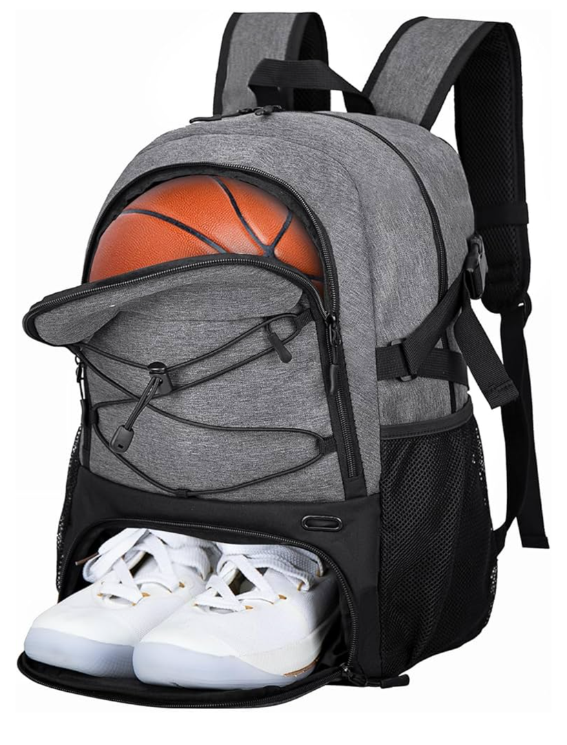 LARIPOP Basketball Bag,Basketball Backpack with Shoe Compartment and Ball Holder,Sport Bags for Soccer,Volleyball,Gym,Travel