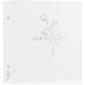 Lankan Wedding Photo Album 4x6 1000 Pocket Photos Slip in, Linen Cover Large Capacity Newlywed Marriage Album Hold 1000 Horizontal Vertical Photos (Flower, White)