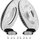MOTOREVO Front Brake Kit for Corolla [2019-2023 283mm11.15in] Geomet Coated Rotors [2019 Only Specific for 2.0L Not for 1.8L Engine Models; 2020-2022 Only for Gasoline Not for Hybrid LE (FHEV)]