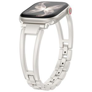 Wearlizer Compatible with Apple Watch Band 42/46/38/40/41/44/45/49mm Women, Dressy Fancy Stainless Steel Metal Strap Pretty Slim Designer Bracelet for iWatch Series 11 10 9 8 7 6 5 4 SE/Ultra 3 2 1