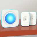 Wireless Doorbell 1200 Feet Waterproof Door Bell Ringer wireless with 36 Melodies 4 Volume Flash Light 1 Receiver &2 Buttons White FUHONGRUI