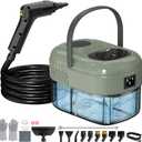 2500W Handheld Steam Cleaner, 3-Level Adjustable Steam Cleaner for Home with 21 Accessories, Multipurpose Portable Steamer Cleaning for Car,Floor,Furniture,Tile,Grout,Couch,Fast Heat-Up (Green)