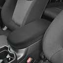 INTGET Center Console Armrest Cover for Toyota RAV4 Accessories 2025 2024 2023 2022 2021 2020 2019 Leather Middle Console Lid Cover Arm Rest Covering Car(Black with Cushion Flat)