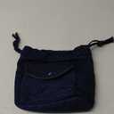 Womens Small Denim Shoulder Crossbody Bag Canvas Bucket Tote Bag Drawstring Lightweight Phone Purse Handbags (Dark Blue)