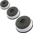 Collapsible Microwave Splatter Cover, Microwave Plate Cover With Steam Vent(Set of 3,black) (8.5 IN, 10.5 IN, 12.3 IN (Set of 3))