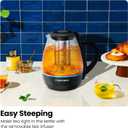 Chefman Electric Kettle with Tea Infuser, 1.7L 1500W, Removable Lid for Easy Cleaning, Boil-Dry Protection, Stainless Steel Filter, BPA Free, Auto Shut Off Hot Water Boiler, Glass Electric Tea Kettle