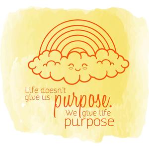 Children We Give Life Purpose Uplifting Quote Wall Decal Decoration Live Doesnt Give Us Purpose Cute Happy Rainbow Lasts Years and Easily Removable - Size: 40 in(W) x 36 in(H)