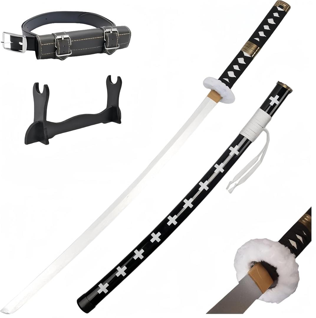Zoro Sword,Bamboo Roronoa Zoro Cosplay Sword/enma,Original Textures for Anime,Suitable for Cosplay, Decoration, Collection. (Trafalgar Law-White)
