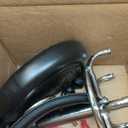 KKTONER PU Leather Modern Rolling Stool with Low Back Height Adjustable Work Salon Drafting Swivel Task Chair with Footrest (Black)