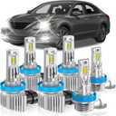 Fit for Nissan 2007-2018 Altima Light Bulbs, High/Low Beam Fog Light Bulbs Combo, 800% Brightness CSP Chips, 6000K White, Efficient Heat Dissipation, Pack of 6